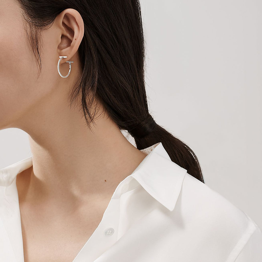 Tiffany Hoop Earrings - 18K White Gold