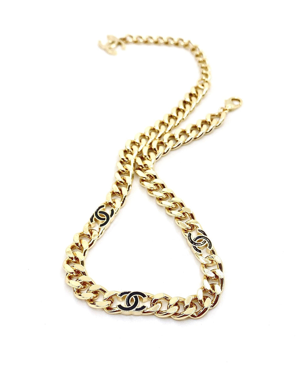 18K Black  Chanel Chain Necklace