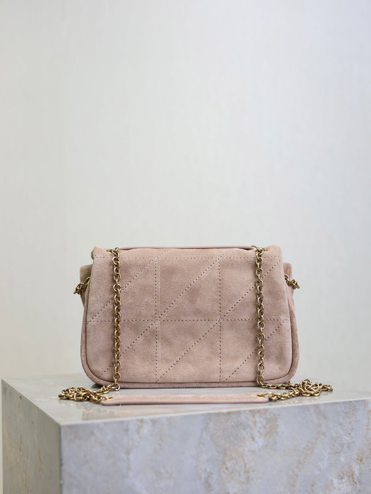YSL 25S JAMIE 4.3 MINI 20 IN DUSTY ROSE BEIGE SUEDE GOLD HARDWRE