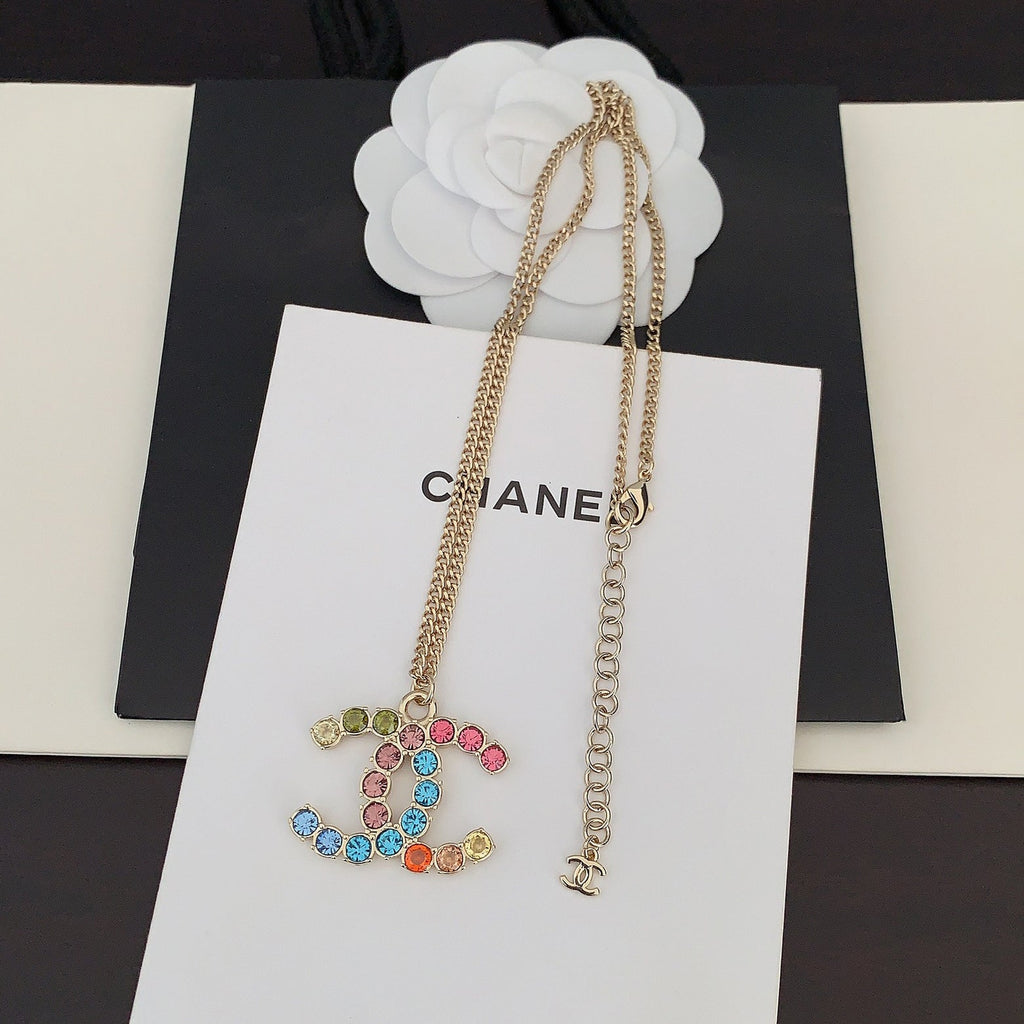 18K  Chanel Color Crystals Necklace