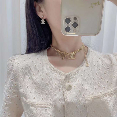 18K  Chanel Crystals Choker Necklace