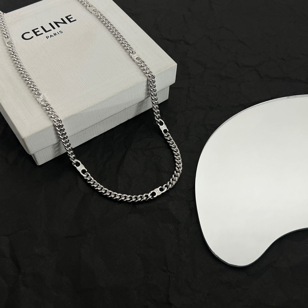 18K Celine Gourmette Chain Necklace